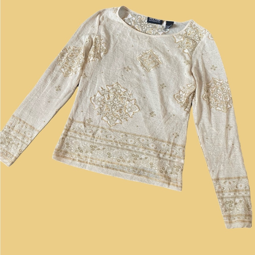 y2k ny&co glitter mesh longsleeve